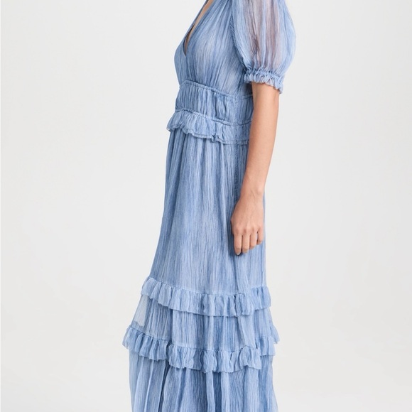 Ulla Johnson Elodie Silk Midi Dress in Slate - Picture 9 of 12